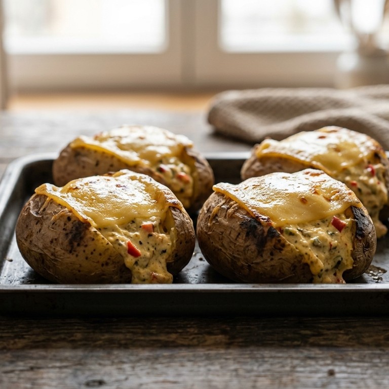 Gepofte aardappel met kaas recept