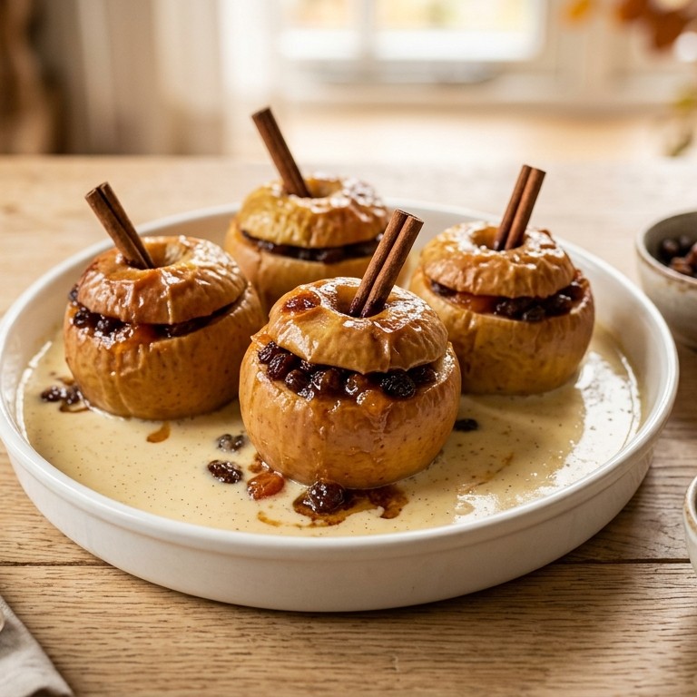 Gepofte appeltjes met vanillesaus recept