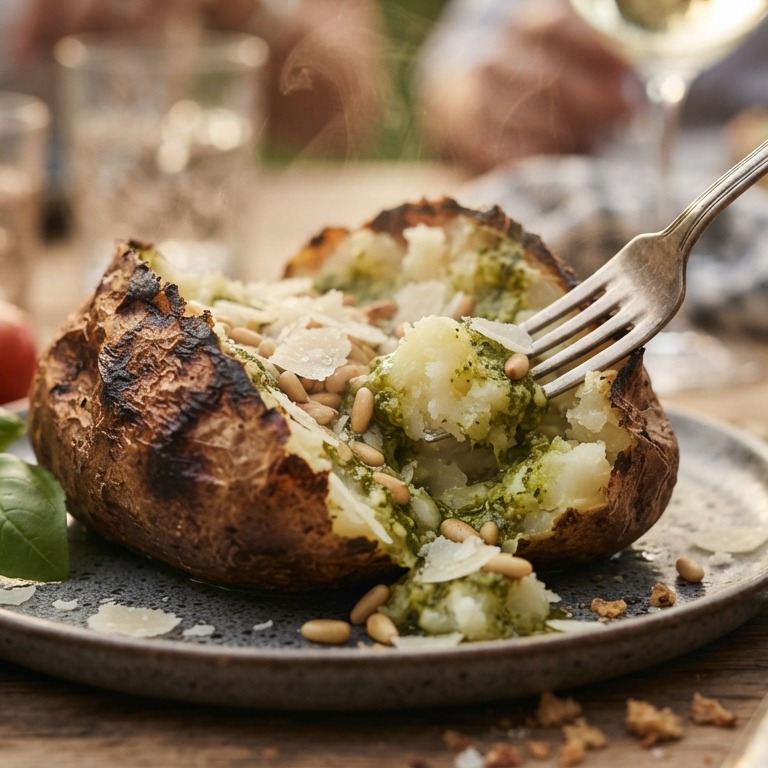 Gepofte pesto aardappel recept