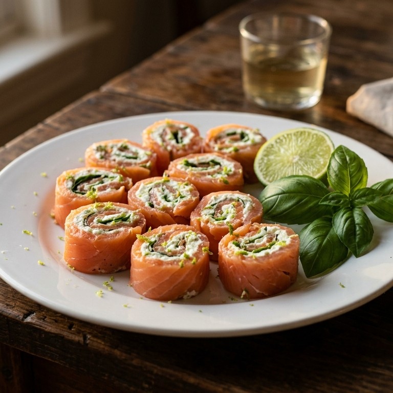Gerolde zalm gevuld met limoenricotta recept