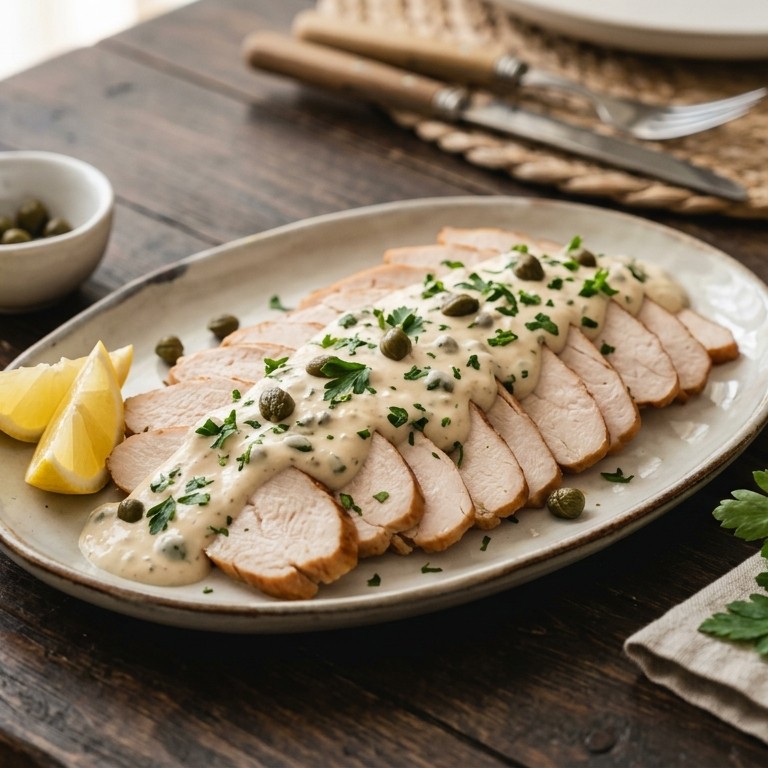 Gerookte kipfilet met tonijnsaus recept