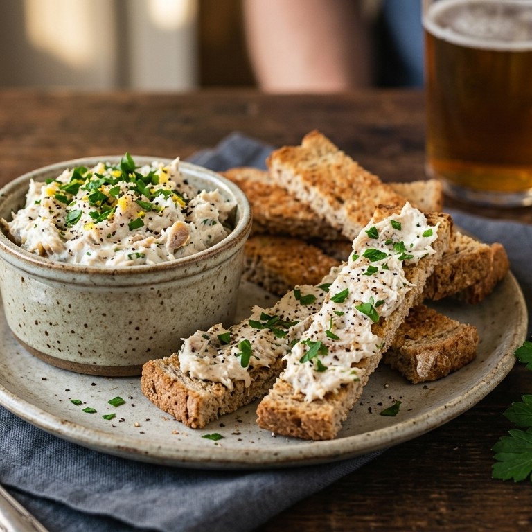 Gerookte makreelpatè op reepjes toast recept