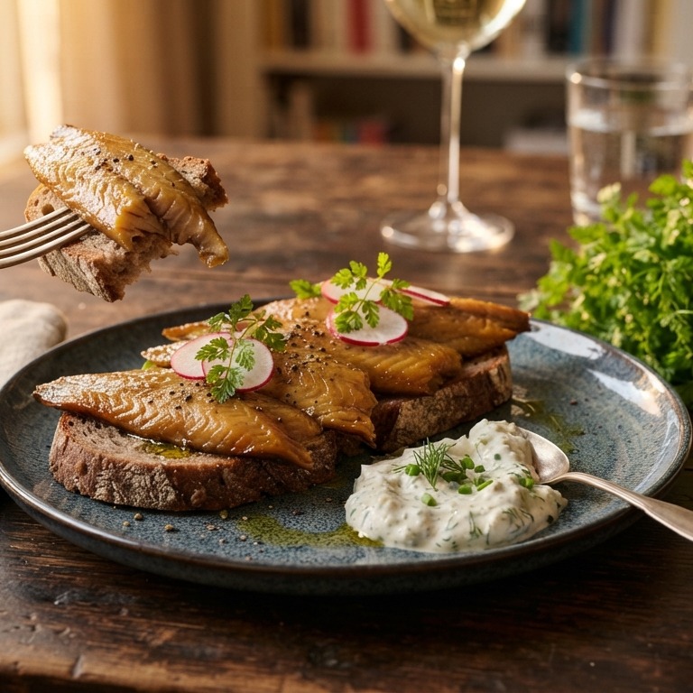 Gerookte paling met mierikswortelsaus recept