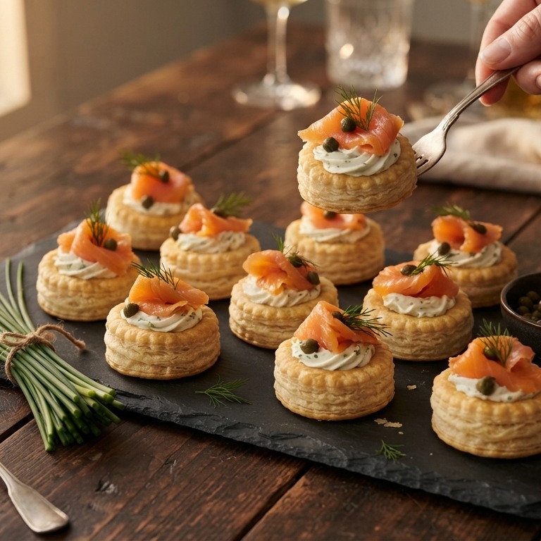 Gerookte zalm met bieslookcrème recept