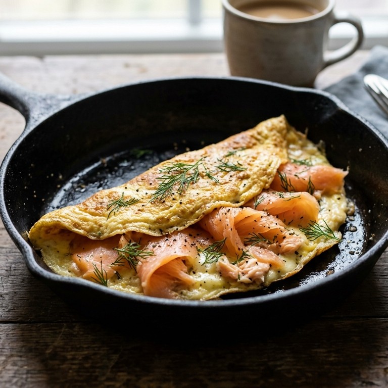 Gerookte zalmomelet recept