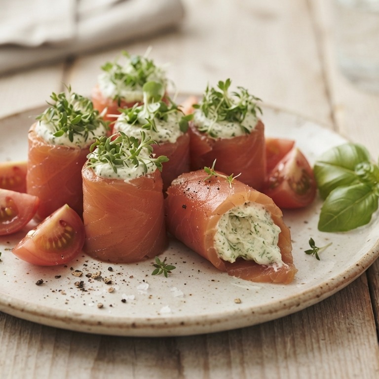 Gerookte zalmrolletjes recept