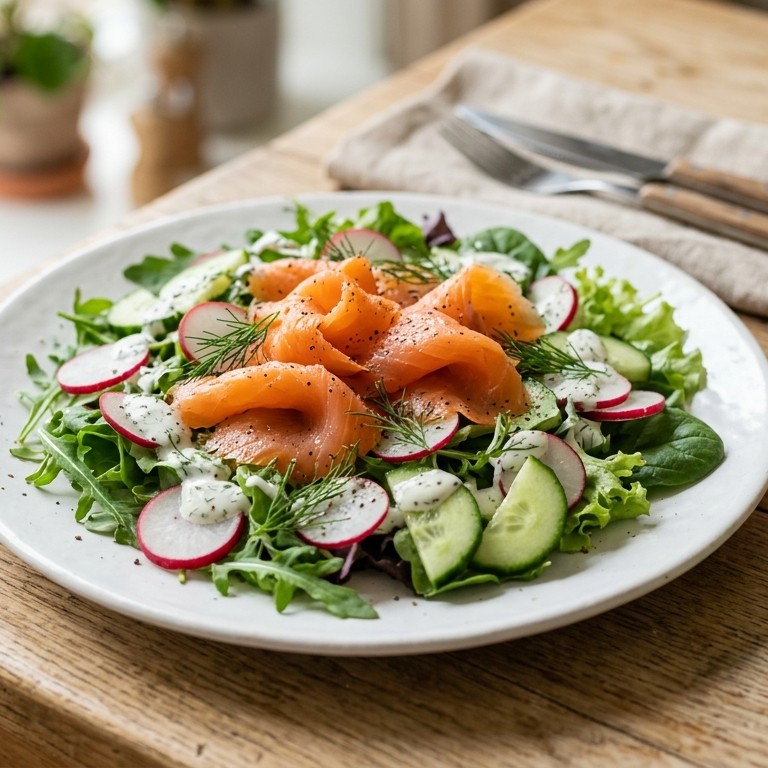 Gerookte zalmsalade recept