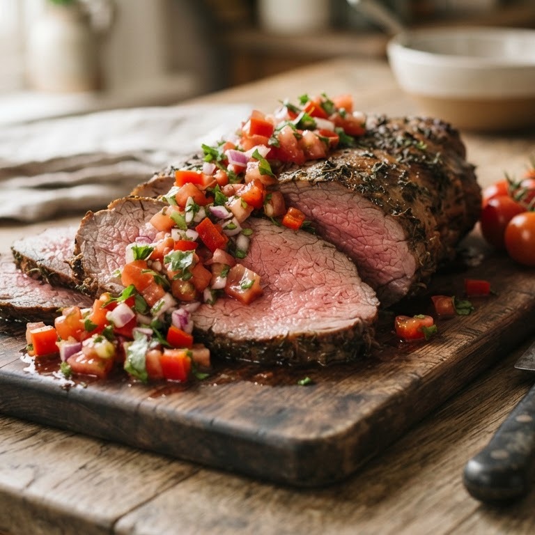 Geroosterd rundvlees met salsa recept