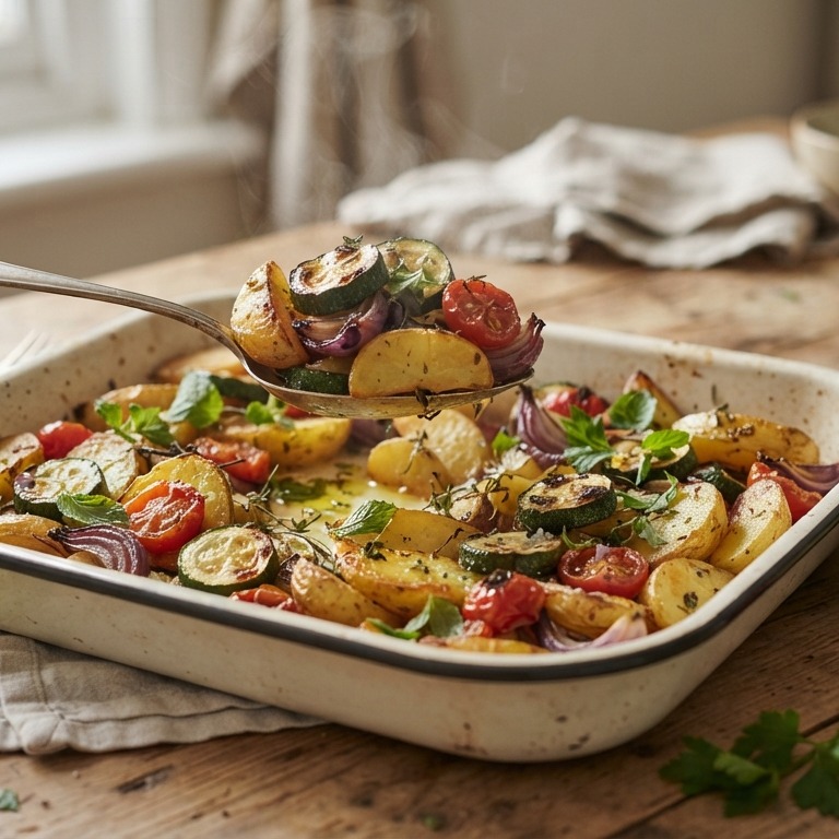 Geroosterde aardappelen met groenten recept