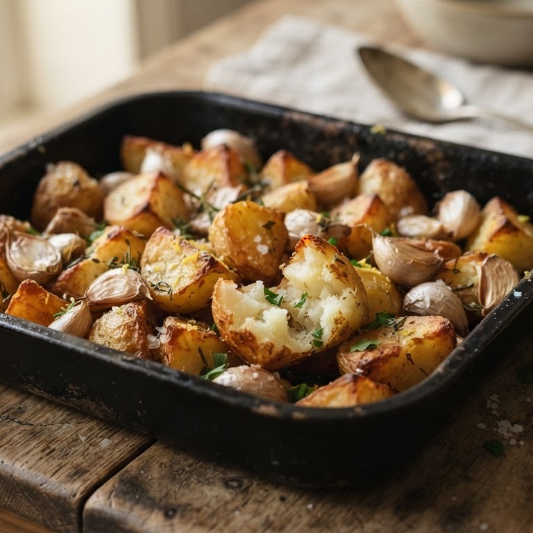 Geroosterde aardappelen met knoflook recept