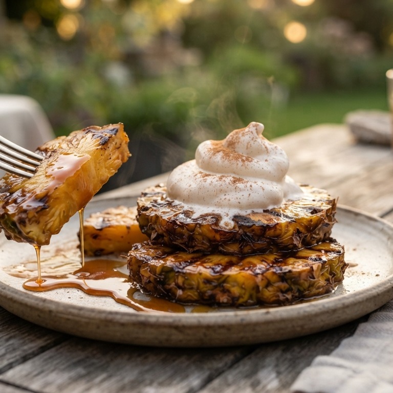 Geroosterde ananas met kaneelroom recept