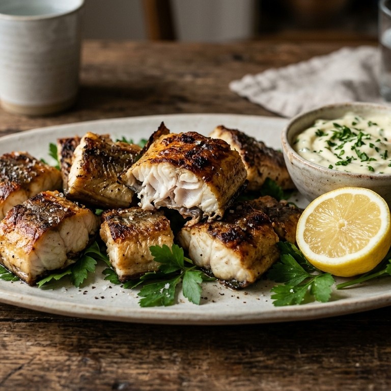 Geroosterde paling met knoflookmayonaise recept