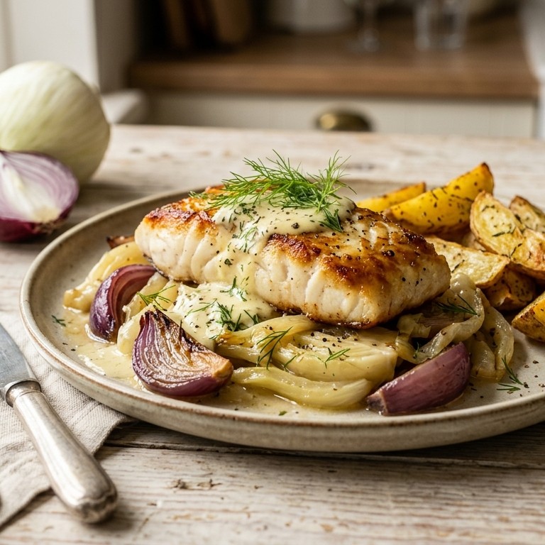 Gesmoorde venkel met zeewolffilet recept