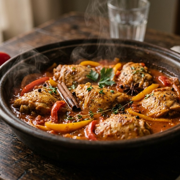 Gestoofde kip en paprika recept