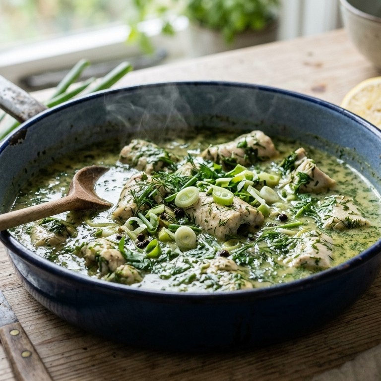 Gestoofde paling met tuinkruiden recept