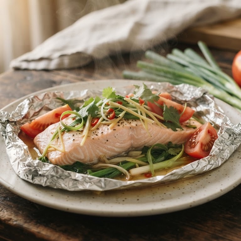 Gestoomde zalm (op zijn Vietnamees) recept