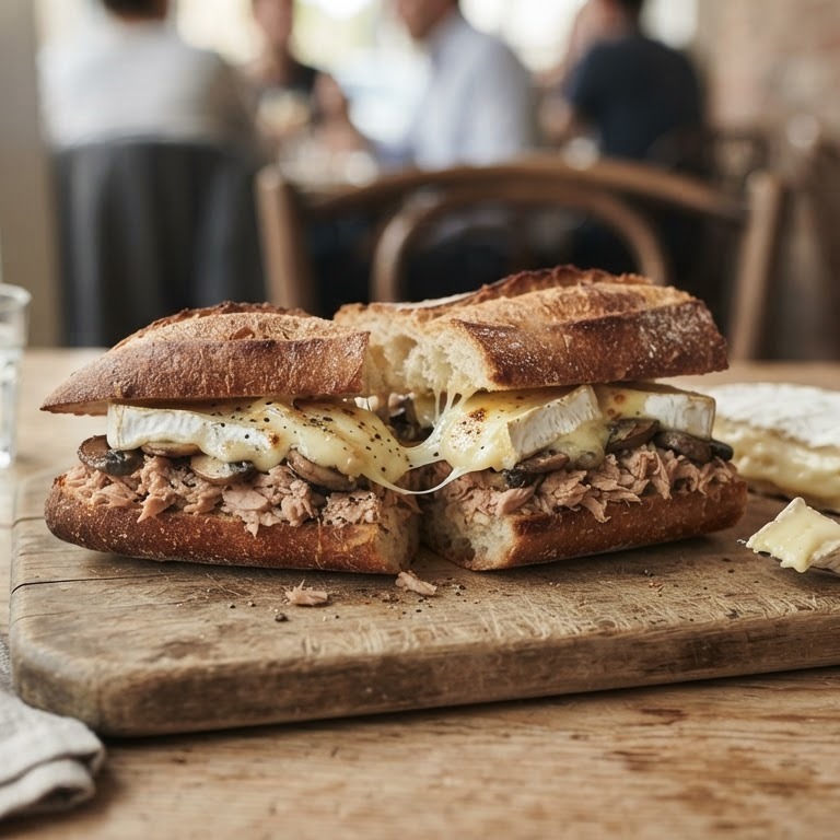Gevuld stokbrood met tonijn en Brie recept
