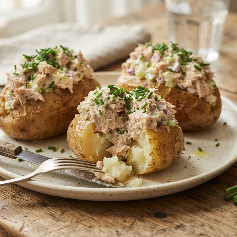 Gevulde aardappelen met tonijn recept