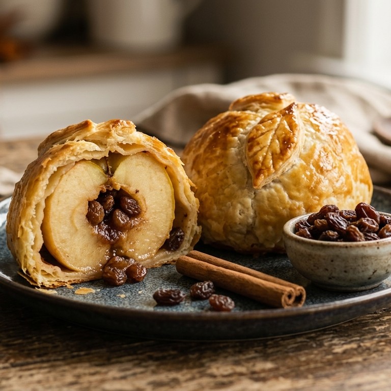 Gevulde appelbollen in bladerdeeg recept
