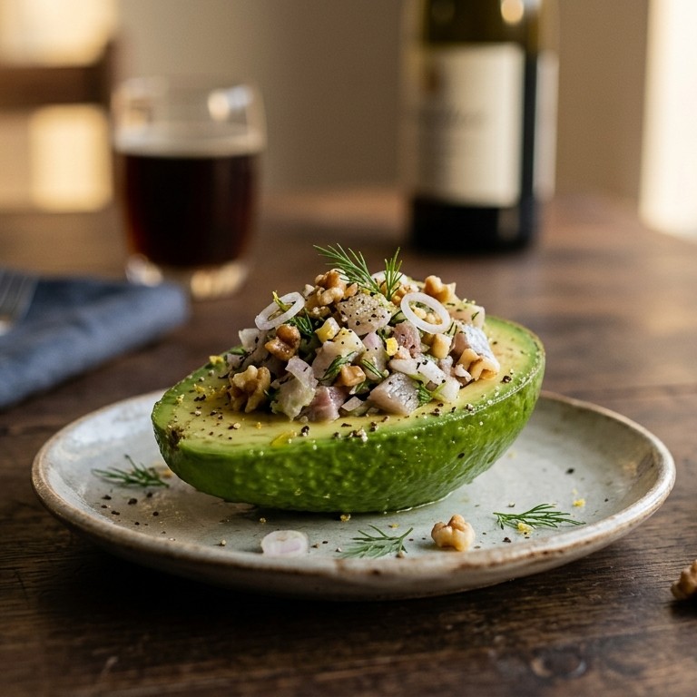 Gevulde avocado met haring recept