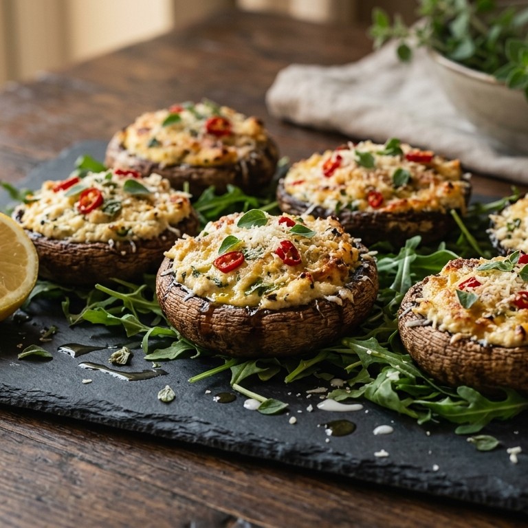 Gevulde boschampignons met ricotta recept