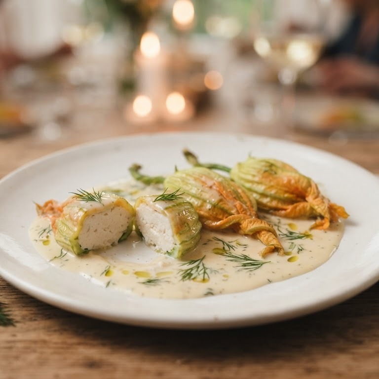 Gevulde courgettebloemen recept