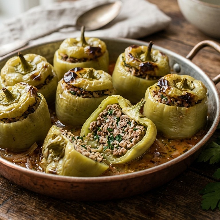 Gevulde Dolmar- of Charlieston pepers met gehakt recept