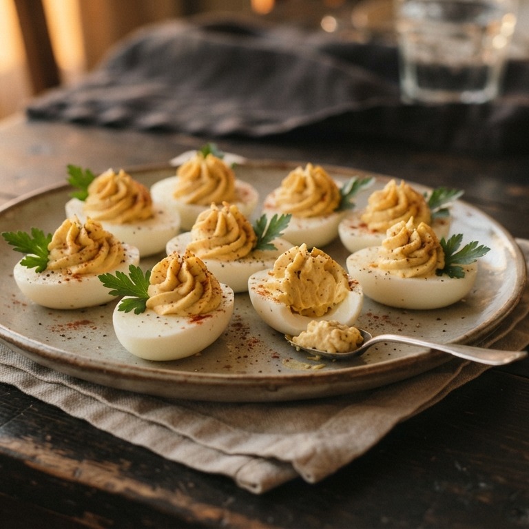 Gevulde eieren met een scheut cognac recept