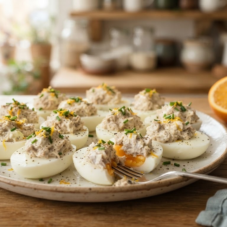 Gevulde eieren met makreel van Ginny recept