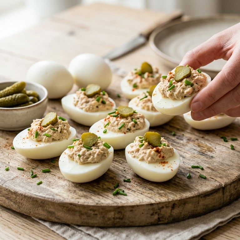 Gevulde eieren met tonijn recept