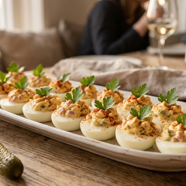 Gevulde eieren op een speciale manier voor buffet recept
