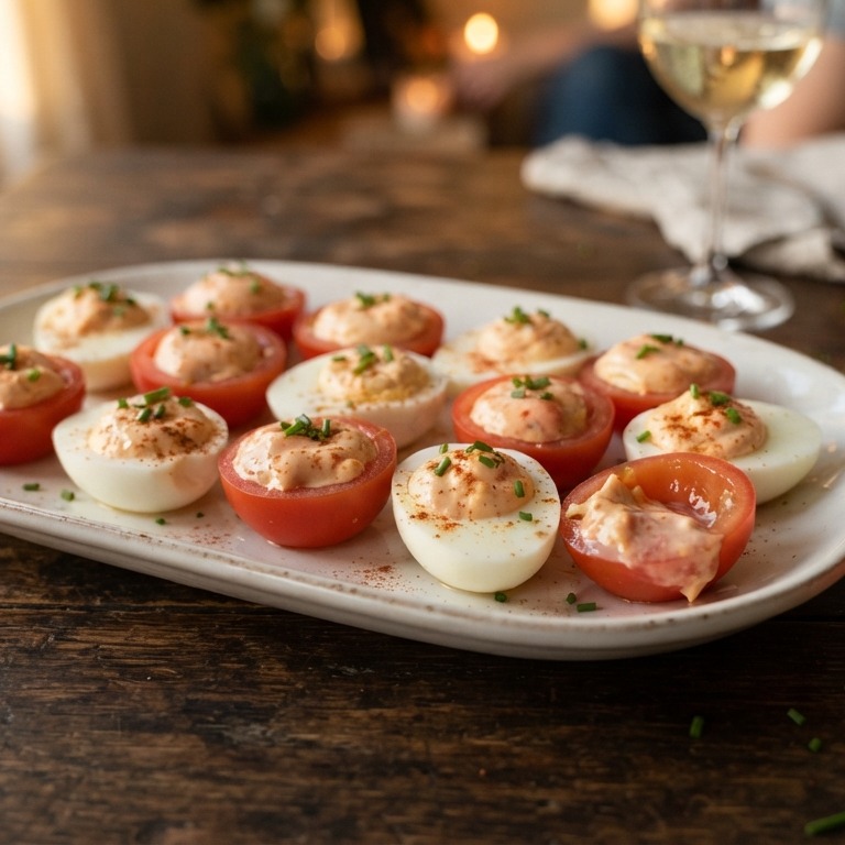 Gevulde eieren-tomaat recept