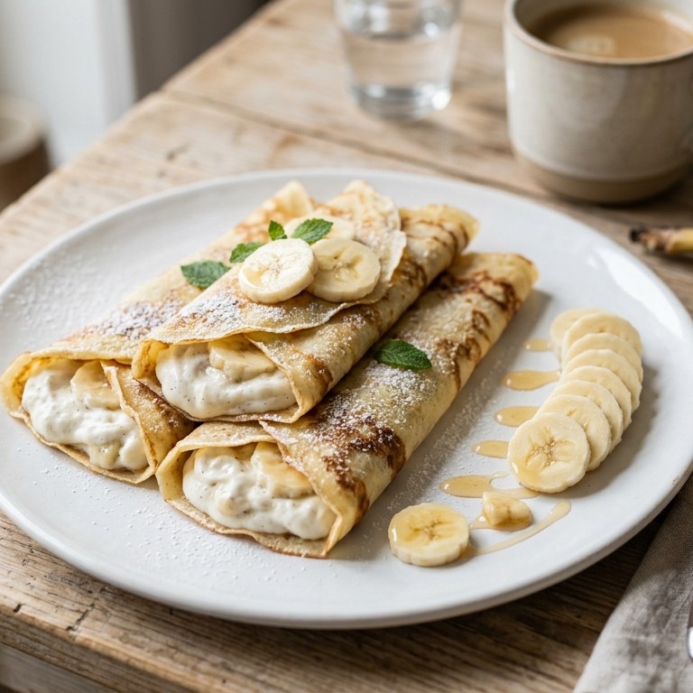 Gevulde flensjes met bananencréme recept