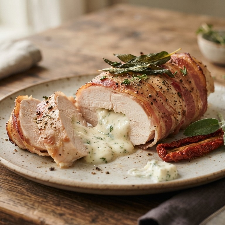 Gevulde kipfilet met Boursinpakketje recept