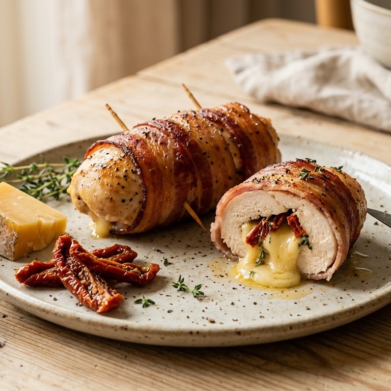 Gevulde kipfiletrolletjes ala Nien recept