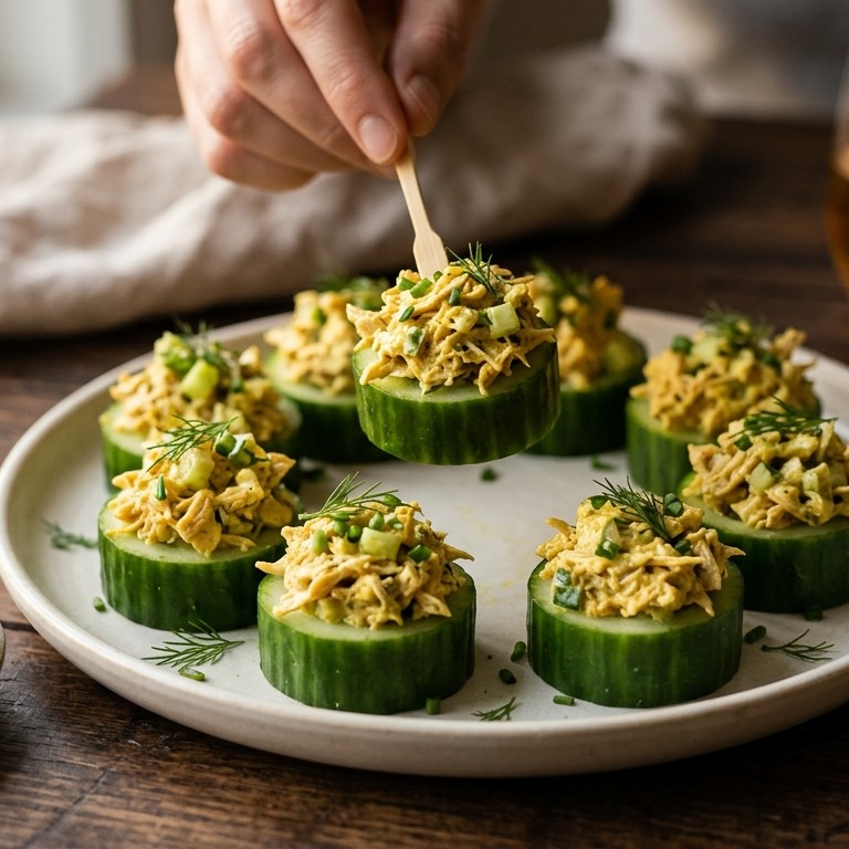 Gevulde komkommer kip-kerrie recept