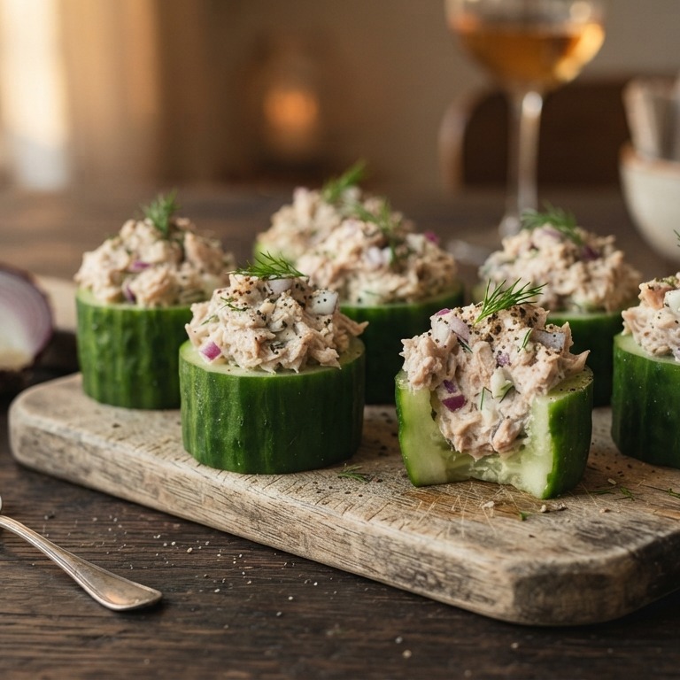Gevulde komkommer tonijn recept