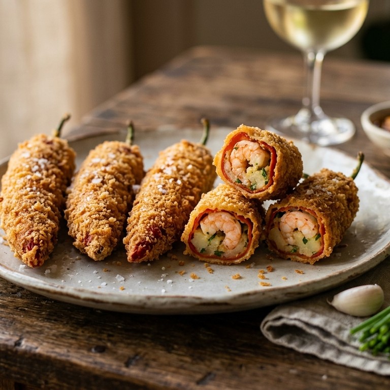 Gevulde lombok met garnalen recept