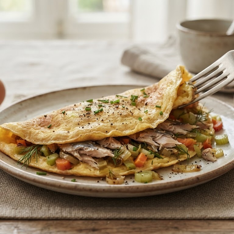 Gevulde omelet met vis recept
