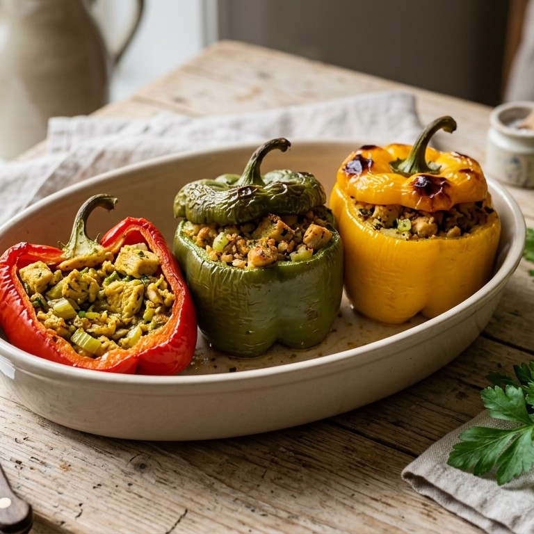 Gevulde paprika' s met kip recept
