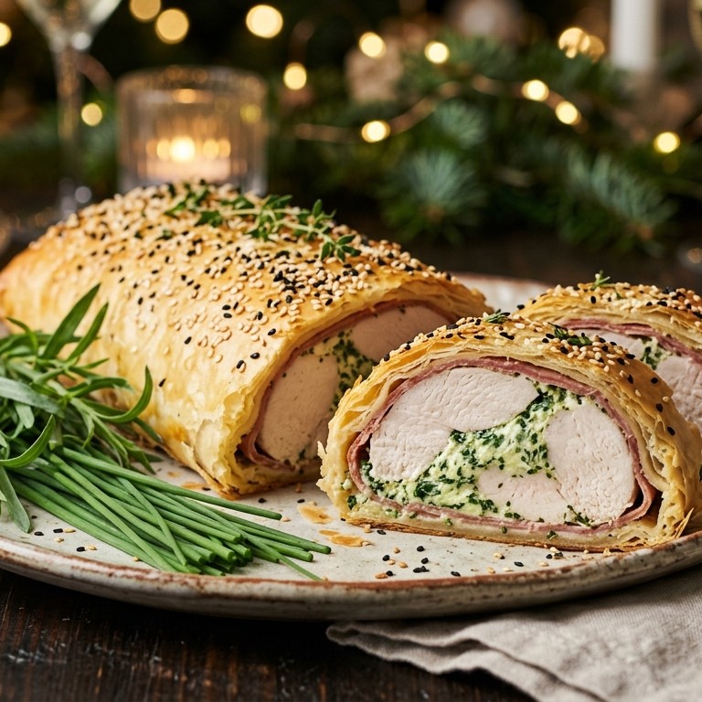Gevulde parelhoenfilet in filodeeg recept