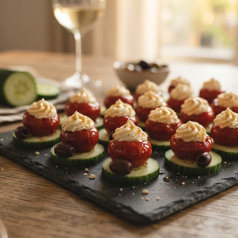 Gevulde peppadew met honingroomkaas recept