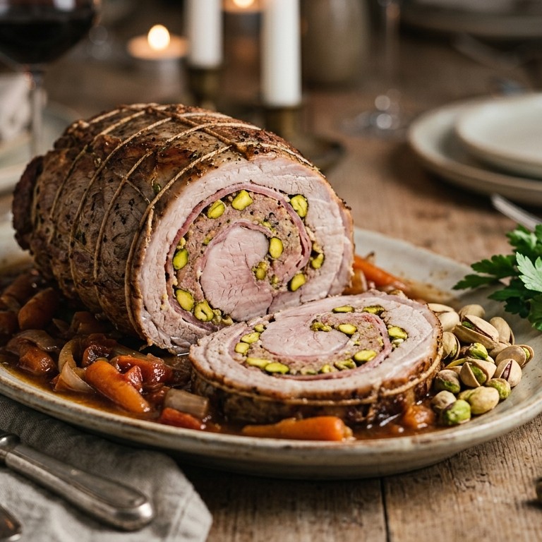 Gevulde rollade met pistache recept