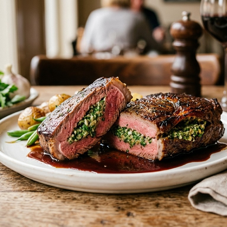 Gevulde steak recept