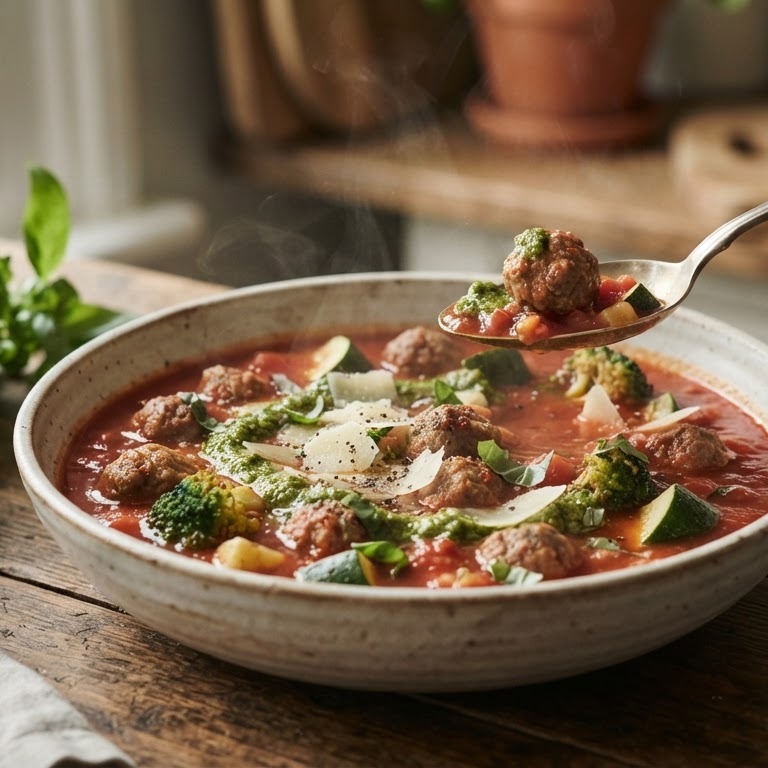 Gevulde tomaten-basilicumsoep recept