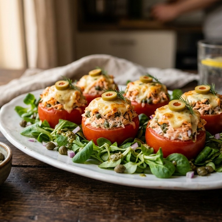 Gevulde trostomaatjes met zalm recept
