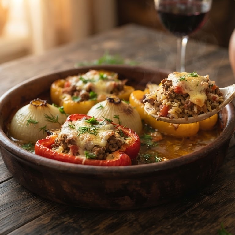 Gevulde uien of paprika recept