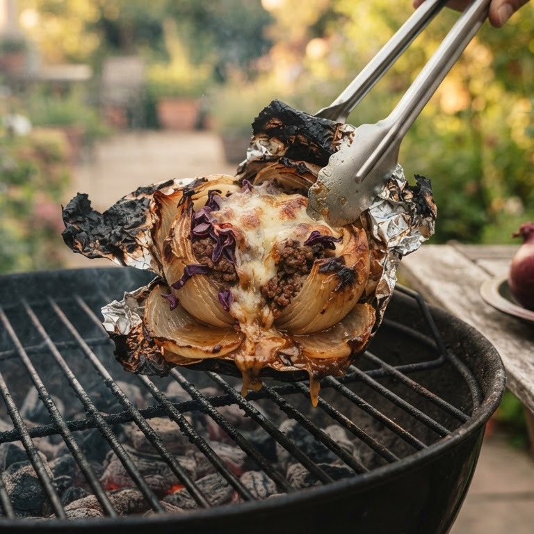 Gevulde uien op de BBQ recept