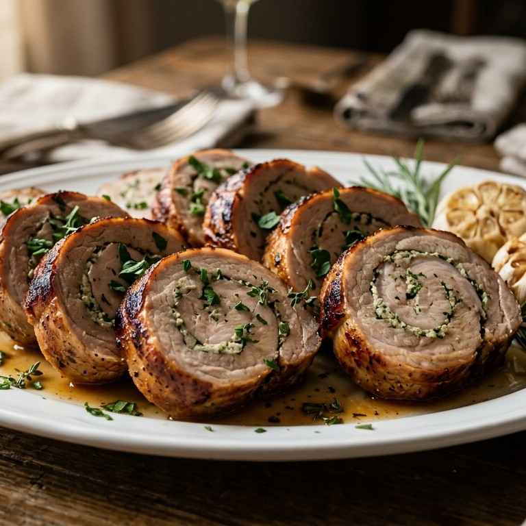 Gevulde varkenshaasrolletjes recept