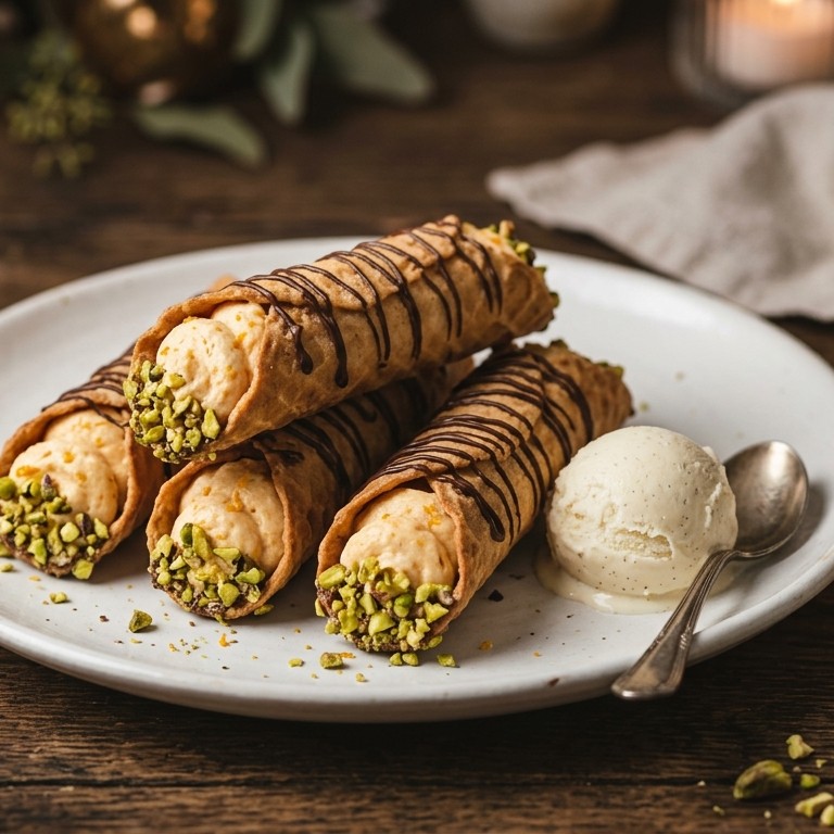 Gevulde wafelrolletjes recept